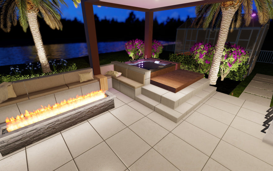 Backyard Remodel Design In Parkland With Spa And Landscaping