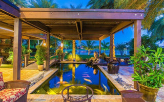 Japanese Outdoor Structure With Kitchen And Koi Fish Pond Installed In Parkland, FL